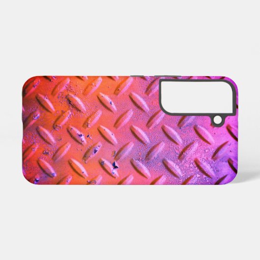 Diamond Bord Staal Paars en Sinaasappel Samsung Galaxy Hoesje (Achterkant horizontaal)