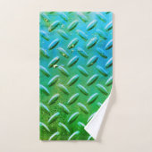 Diamond Bord Steel Green and Blue Bad Handdoek (Handdoek)