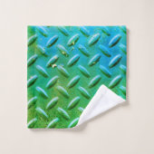 Diamond Bord Steel Green and Blue Bad Handdoek (Wasdoekje)