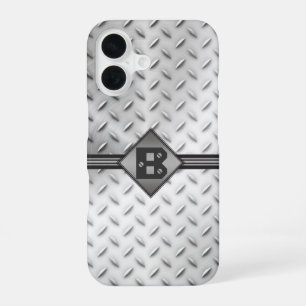 Diamond Bord Steel Monogram iPhone 16 Hoesje