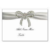 Diamond Bow Bruiloft Tafel Plaats Kaart (Voorkant)