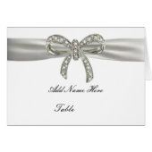 Diamond Bow Bruiloft Tafel Plaats Kaart (Voorkant Horizontaal)