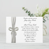 Diamond Bow bruiloft uitnodiging (Staand voorkant)