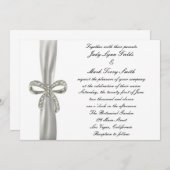 Diamond Bow bruiloft uitnodiging (Voorkant / Achterkant)