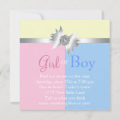 Diamond Bow Elegant Roze Blauw Geslacht Reveal Par Kaart (Achterkant)