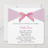 Diamond Bow Roze doopsel Kaart (Achterkant)