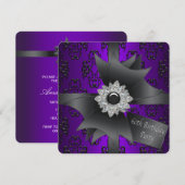 Diamond Bow Vrouwen Paarse 60e verjaardagsfeest Kaart (Voorkant / Achterkant)