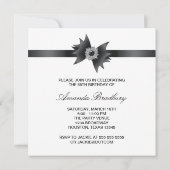 Diamond Bow Vrouwen Rode Roos 55ste Verjaardag Par Kaart (Achterkant)