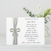 Diamond Bow Wedding Bridal Shower Kaart (Staand voorkant)