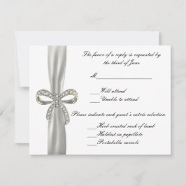 Diamond Bow Wedding Response Kaart