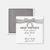 Diamond Bow Wedding Save the Date Magnet (Voorkant / Achterkant)