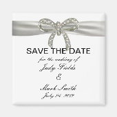 Diamond Bow Wedding Save the Date Magnet (Voorkant)