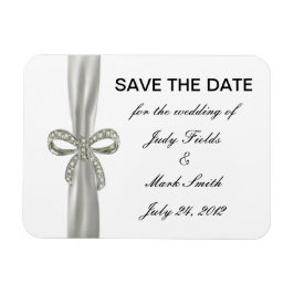 Diamond Bow Wedding Save the Date Magnet Magneet