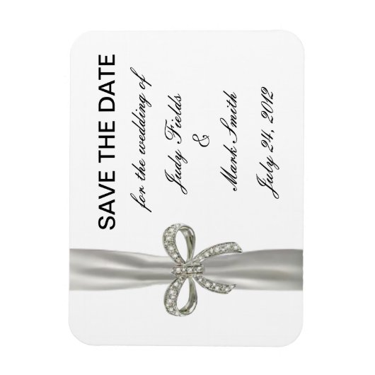 Diamond Bow Wedding Save the Date Magnet Magneet (Verticaal)