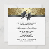 Diamond Bow Womans Black Gold 55ste verjaardagsfee Kaart (Achterkant)