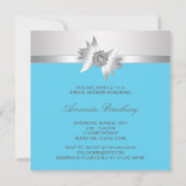 Diamond Bow Zilver Blauwgroen Blauw Vrijgezellenfe Kaart (Achterkant)