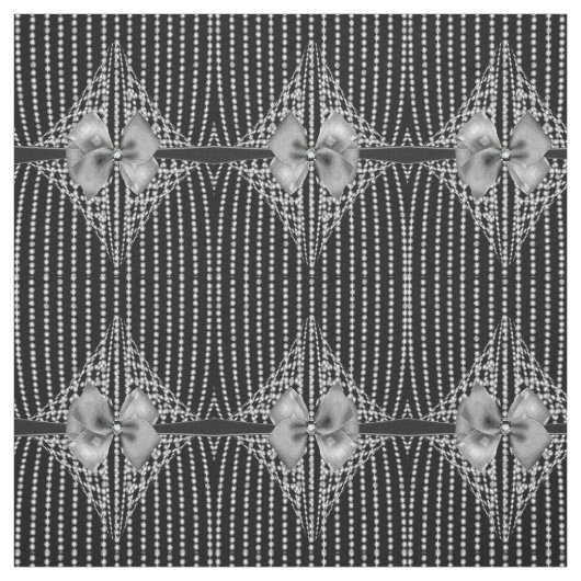 Diamond Bows Elegant Gothic Pattern Fabric Stof (Swatch)