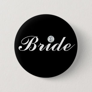 Diamond bride-black ronde button 5,7 cm