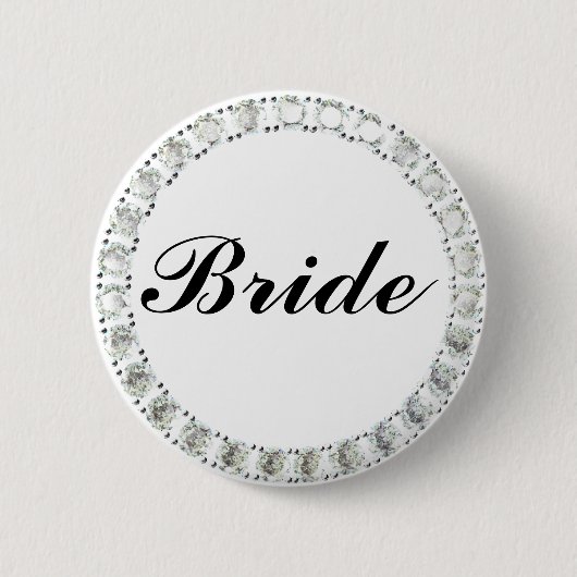 Diamond Bride White Ronde Button 5,7 Cm (Voorkant)