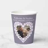 Diamond bruiloft 60e foto grijs papieren bekers (Voorkant)