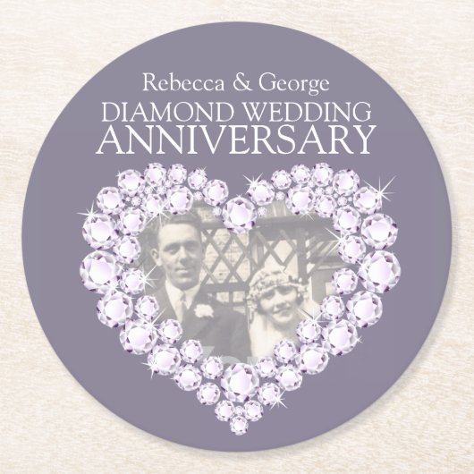 Diamond bruiloft foto's onderzetters (Voorkant)
