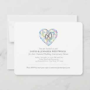 Diamond bruiloft houdt zo'n sterke hart waterverf  kaart