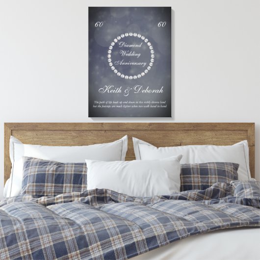  Diamond Bruiloft Jubileum Canvas Afdruk (Insitu (Slaapkamer))