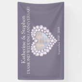 Diamond Bruiloft jubileum grijze banner (Verticaal)