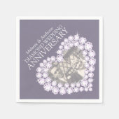 Diamond Bruiloft Jubileum hart foto servetten (Voorkant)