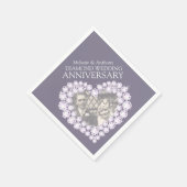 Diamond Bruiloft Jubileum hart foto servetten (Hoek)