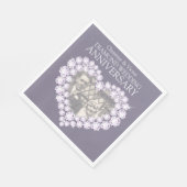 Diamond Bruiloft Jubileum hart foto servetten (Hoek)