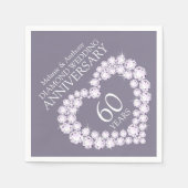 Diamond Bruiloft Jubileum hart naam servetten (Voorkant)