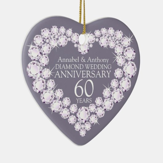 Diamond Bruiloft Jubileum hart ornament (Rechts)