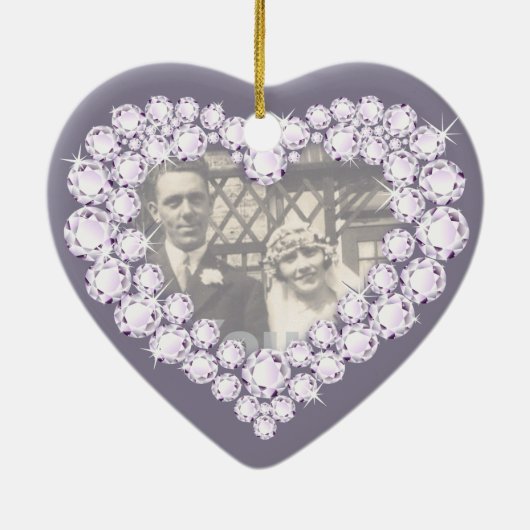 Diamond Bruiloft Jubileum hart ornament (Achterkant)