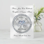 Diamond Bruiloft Jubileum Uitnodigingen (Staand voorkant)