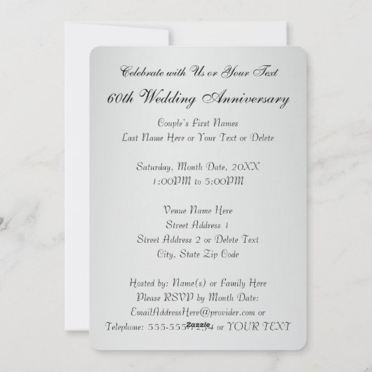 Diamond Bruiloft Jubileum Uitnodigingen (Achterkant)