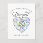 Diamond Bruiloft Jubileum waterverf maaltijdkeuze Informatiekaartje (Voorkant)