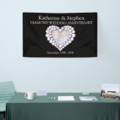 Diamond Bruiloft jubileum zwarte banner (Beurs)