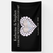 Diamond Bruiloft jubileum zwarte banner (Verticaal)