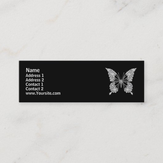 Diamond Butterfly Mini Visitekaartje (Voorkant)