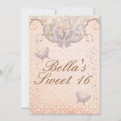 Diamond Butterfly Party Uitnodigingen (Achterkant)