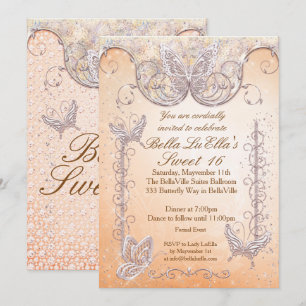 Diamond Butterfly Party Uitnodigingen