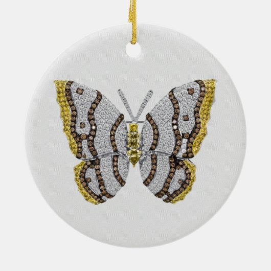 Diamond Butterfly Print Keramisch Ornament (Achterkant)