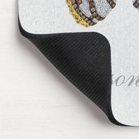 Diamond Butterfly Print Personalized Mousepad Muismat (Hoek)