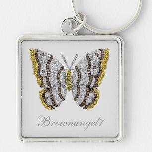 Diamond Butterfly Print Sleutelhanger
