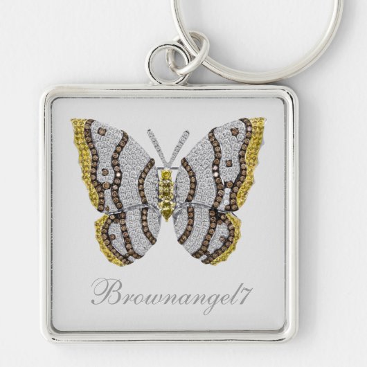 Diamond Butterfly Print Sleutelhanger (Voorkant)