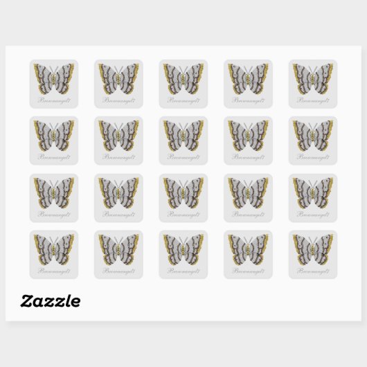 Diamond Butterfly Print Stickers (Vel)