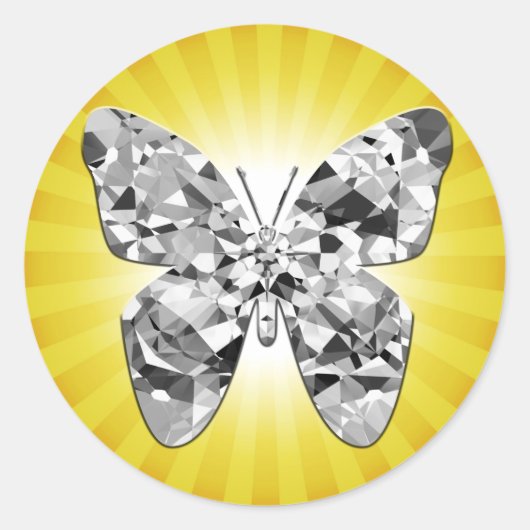 Diamond Butterfly Sunny Sticker (Voorkant)
