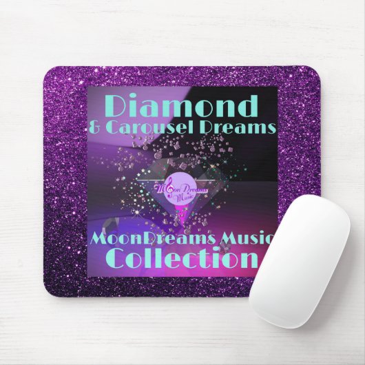 Diamond & Carousel Dreams Paars Faux Glitter Muismat (Met muis)