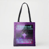 Diamond & Carousel Dreams Paars Faux Glitter Tote Bag (Voorkant)